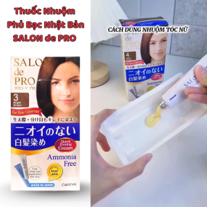 Thuốc Nhuộm Phủ Bạc Nhật Bản SALON de PRO - CHÍNH HÃNG  Giúp Tóc Tóc Phủ Bạc Hoàn Hảo .