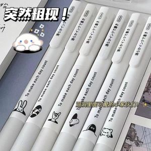 Ohaya Cute Rotary pen Smooth 0.5mm Black Gel Pen Refills can be replaced school supplies