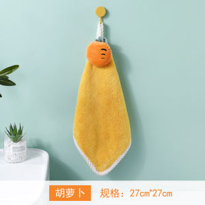 Adorable Cartoon Coral Fleece Hand Towels Hanging Kitchen Bathroom Small Square Towels Absorbent Handkerchiefs for Home Use