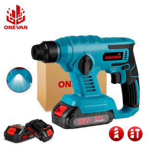 ONEVAN 1000W Cordless Hammer 3600RPM Brushless Electric Hammer Multi-functional Impact Drill Concrete Demolition Hammer For Makita 18V Battery