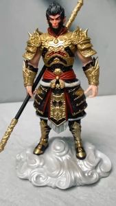 Mô hình đồ chơi Wukong BlackMyth 21cm figure Tôn Ngộ Không Black Myth nhựa giả VÀNG Tây Du Ký sơn màu đứng cân đẩu vân