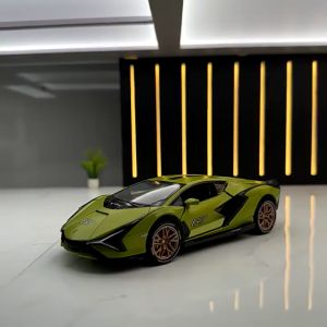 Mainan Anak Mobil Diecast Miniatur Lamborghini SIAN ada Lampu dan Bunyi Mesin Sistem Pullback (R067) Skala 1:32 Car Toys