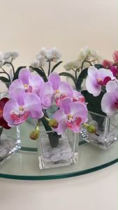 ดอกไม้ปลอมตกแต่งโต๊ะ - ขนาดเล็ก - แจกันดอกไม้ประดิษฐ์