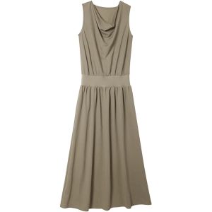 SOLWEIGE | French Vacation Style Off-Shoulder Ruffled Waistline Long Dress