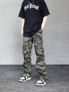 Ou Light Luxury American Street Casual Loose Slim Straight Cargo Camouflage Pants Mens and Womens Casual Pants Hip-Hop Long Pants