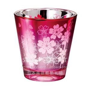 Modern Minimalist Glass Cup Sakura Cutwork Zebra Pattern Flowing Light Wine Glass Japanese Style Gift Flower Pattern Cold Drink Cup