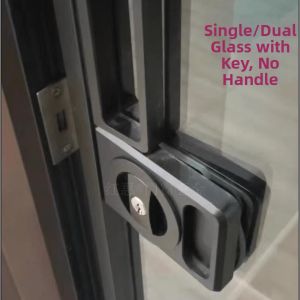 MUHUASHA | Minimalist Glass Sliding Door Lock Narrow Frame