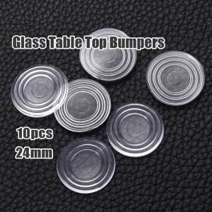 10Pcs Anti Slip Round Glass Table Top Bumpers Threaded Mat Anti Slip Threaded Mat