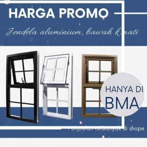 jendela aluminium 55x100 gandeng aluminium casement