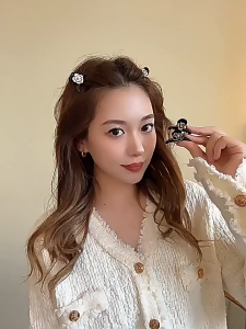 Jepit Poni Bunga Mawar Mini Korea - Aksesoris Rambut Wanita Cantik Premium Murah Bisa COD Clips Plastik Sederhana Modis