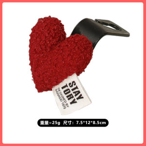 Cute Plush Heart Shaped Car Hook Multi Functional Storage Small Hook Interior Car Accessories Adhesive Driver Side Hook
