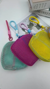 Stylish Lightweight Mesh Cosmetic Bag Portable Square Cosmetic Storage Bag with Zipper-COZII