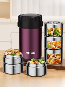 Insulated Lunch Box Bucket Large Capacity Multi-layer 24-hour Thermal Stainless Steel 316L for Office Workers And Students