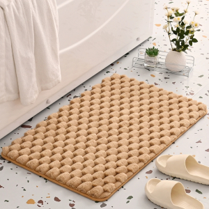 Pyramid 2mm Thick Shaggy Bath Mat Non Slip Soft Fluffy Bathroom Mat Shower Rug Floor Mat