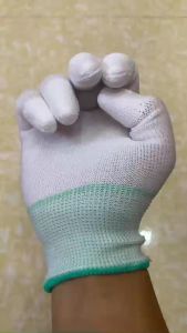 10 Đôi Găng Tay Phủ PU Đầu Ngón ESD Giá Rẻ - Màu Trắng