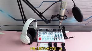 Paket Komplit Sound Card & Earphones Mic: Siborie H9+U87+H7