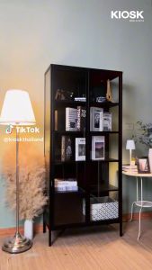 [จัดส่งพร้อมติดตั้งฟรี] KIOSK ตู้โชว์ 5ชั้น ทรงสูงรุ่น Sleek พร้อมกระจกใส 3 ด้านขนาด 80*35*180 cms.