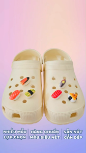 Charm gắn dép A127 mẫu đa dạng Sticker charm cross gắn dép sục mẫu nhựa cứng trang trí giày dép