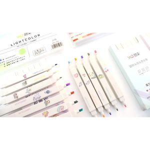 Bút highlight 2 đầu Light Color đánh dấu màu pastel tiện lợi cho học sinh văn phòng-HAUSE