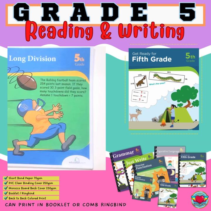 GRADE 5 (READING & WRITING) Activity Workbook Worksheet Homeschool