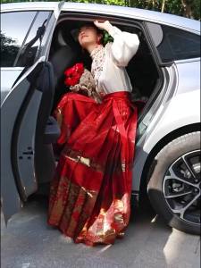 Dazzlin  Yun Jin Luan Feng Kemeja Kolar Menegak Dua Bahagian Kemeja Industri Berat Jenis Sehelai Rok Kuda Pakaian Han Pakaian Roti Bakar Wanita Pakaian Perkahwinan