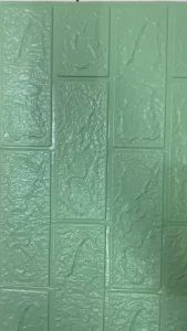 MW Wallpaper Foam Hijau Toska 3D Bata Warna Hijau Toska Premium Wall Paper Sticker Tebal 3MM