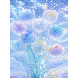 BILIBILI | 500 1000 1200 2000pcs Jigsaw Puzzle Dreamy Starry Sky Tulip Floral Night Scene For Adults Gift Brain Teaser Family Game Gift