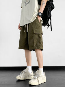 American Style Workwear Short Pants Mens Summer Thin Loose Casual Trousers High Street Trend Brand Mid-Length Pure Cotton Pants