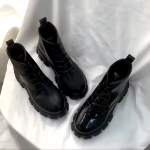 Size 35-42 Womens Retro Mid sole Boots Black Fashionable Thick Soled Shoes Casual Martin Boots