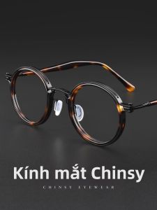 Gọng Kính Cận Tròn Phong Cách Retro Bằng Titanium