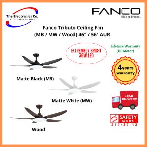 Fanco Tributo Ceiling Fan  (MB / MW / Wood) 46" / 56" AUR