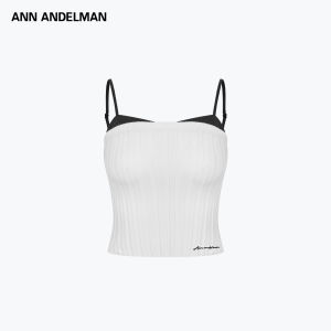 ANN ANDELMAN | Versatile Fitted Knit Vest Blended Leather Sleeveless Top