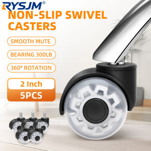 5PCS Universal Mute Office Chair Caster Mute Safe Rolling Wheels Swivel Rubber Soft Rollers Furniture Hardware For Desk Chair