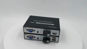 VGA to fiber optic converter 1080P VGA Fiber Optic Video Extender KVM(VGA+USB)To Fiber Mouse and keyboard compressed