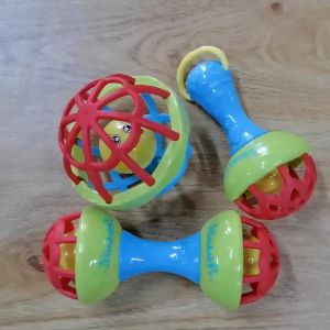 Happily Baby Rattle Toys for Baby Early Learning Education Toys Hand Ball Toy Soft Rubber Ball Puzzle Toys Newborn