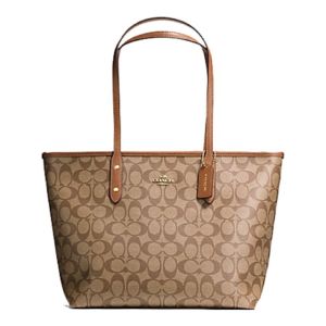 แท้100 % COACH F58292 ซิปกระเป๋าช้อปปิ้งกระเป๋าผู้หญิงกระเป๋าสะพายไหล่ ทอธ กระเป๋าแฟชั่นสตรี กระเป๋าถือ