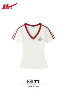 Warrior | White V-neck Slim Fit Cotton T-shirt