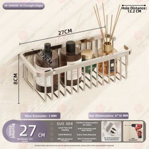HITOMI | Bathroom Stainless Steel Shelf Non-drilling