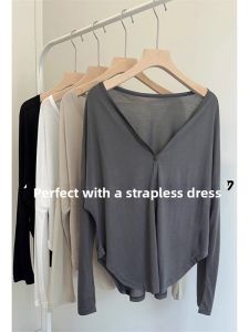 Grey Ice Silk Sunscreen Summer Blouse