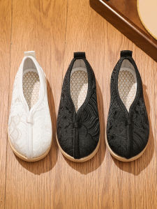 Giày Hanfu Thêu Thủ Công Cho Bé Trai Giày Biểu Diễn Trung Hoa Truyền Thống Giày Trẻ Em Phong Cách Cổ Điển Giày Học Sinh Giày Vải Cotton