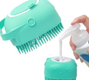 แชมพูนวดสุนัขสัตว์เลี้ยงแปรงนวดแมวแปรงอาบน้ำสั้นผมแปรงซิลิโคนนุ่ม