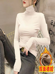 Dralon Half Turtleneck Bottoming Shirt Womens Inner Wear Spring & Fall Winter Long Sleeve 2024 New Arrival Black Western Style Top Fleece-lined