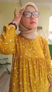 Daster Gamis Lengan Panjang Hagia Dress by mima.id Rayon Premium Motif Ruffle Hamil Busui Friendly