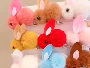 Winter Cartoon Rabbit Hair Clip BB Clip Barrette Headwear Ladies Girls