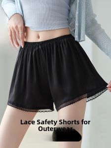 MiiOW | MiiOW Lace Safety Pants Womens Loose Ice Silk Home Shorts High Waist Short Pants Casual Thin Polyester Fiber Summer New