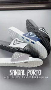 Sandal Slop Pria Karet Eva Terbaru 2025 Keren Sendal Distro Original Porto 9009M 39-44