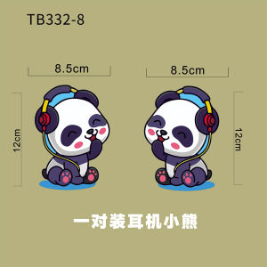 Xe Ô Tô Giấu Vết Xước Gấu Trúc Hoạt Hình 3d Miếng Dán Anime Diện Tích Lớn Thân Xe Đề Can Dễ Dàng Áp Dụng Chống Thấm Nước