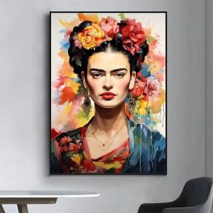 Bandai | Diamond Painting Frida Kahlo Style Portrait Floral Woman Mosaic Handmade Artwork Round/Square Diamonds Exquisite Gift Home Decor