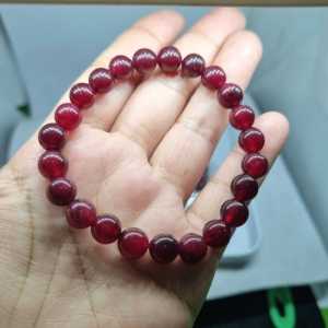 gelang red garnet batu proses