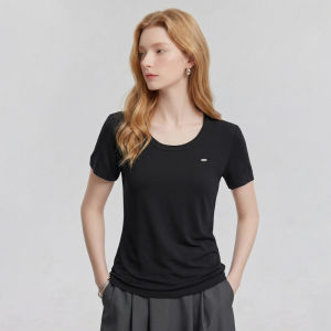 Slim Fit Black Round Neck T-Shirt
